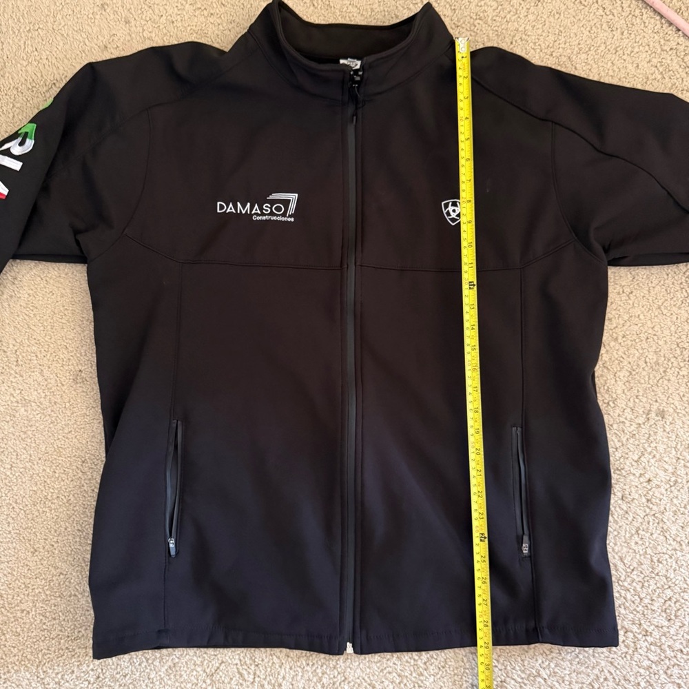 Ariat Black Softshell Jacket Men’s XL Full Zip Logo Workwear Western Coat - Picture 7 of 10